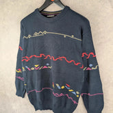 Moda Massimo Jumper Mens Large L Navy Knitted Vintage Cotton Italy